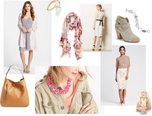 romantic outfit collage